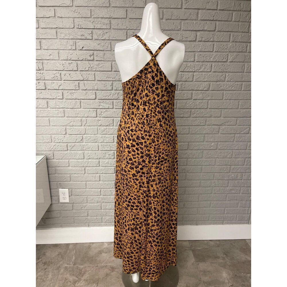 Donna Morgan Women Animal Print Halter Maxi Dress Size 8 - Picture 3 of 10
